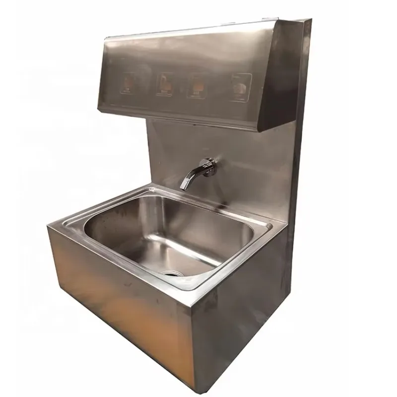 Stainless Steel 304 Wall Mounted Hand Wash Sink with Soap Dispenser for Food Industry Disinfectant and Cleaning