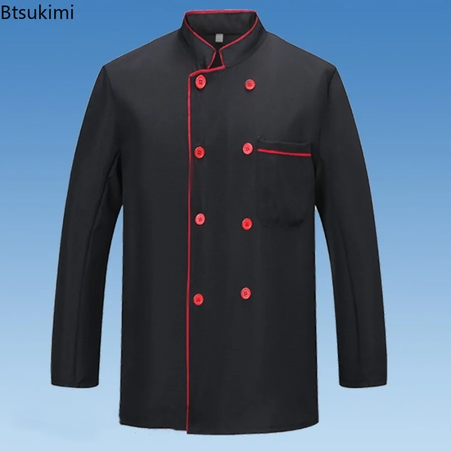Chef Top Catering Cooking Clothes Long Sleeves Chef Uniform for Work Catering Kitchen Chef Jacket Men and Women Hotel Workwear