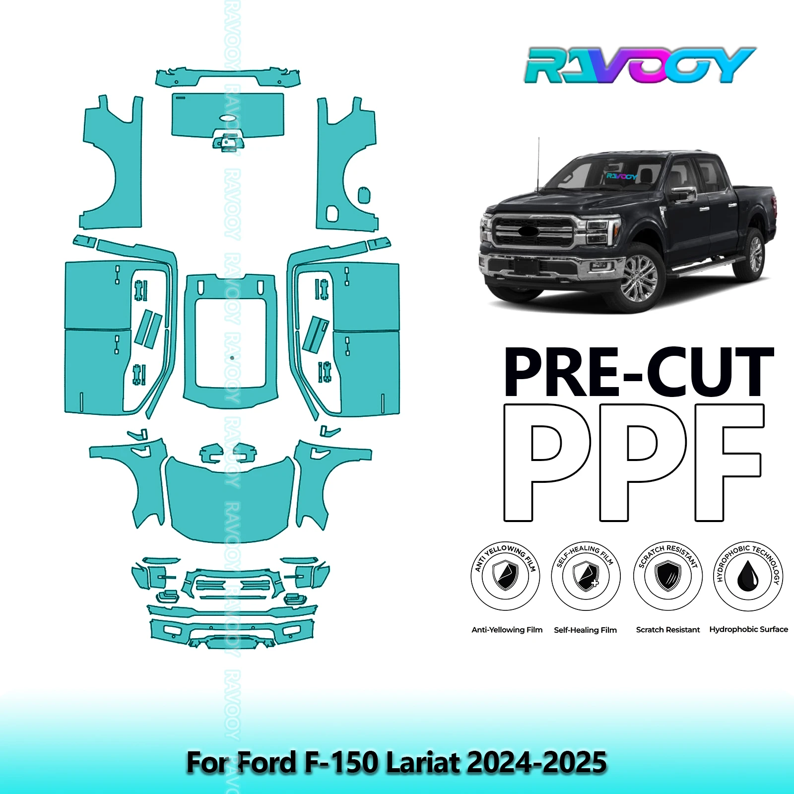 

Car Precut PPF Paint Protection Film Full Vehicle For Ford F-150 Lariat 2024-2025