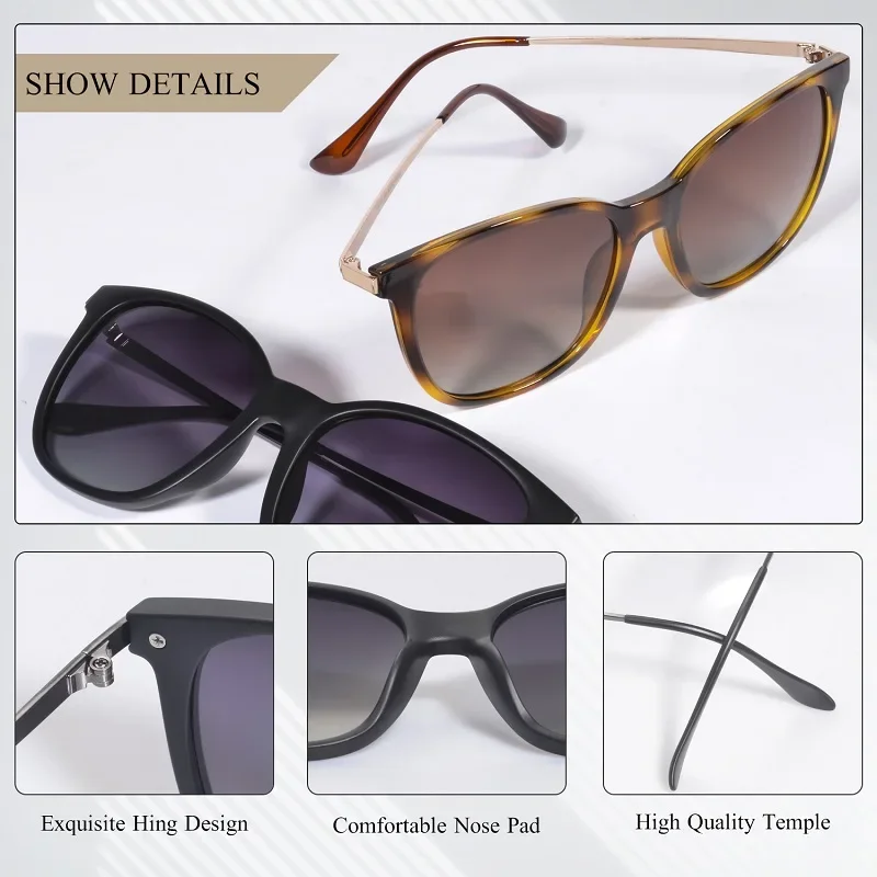 CRIXALIS Vintage Cateye Polarisierte Sonnenbrille für Frauen Blendschutz Fahren Sonnenbrille Damen Luxus Marke Designer Shades Weiblich – Detail 6