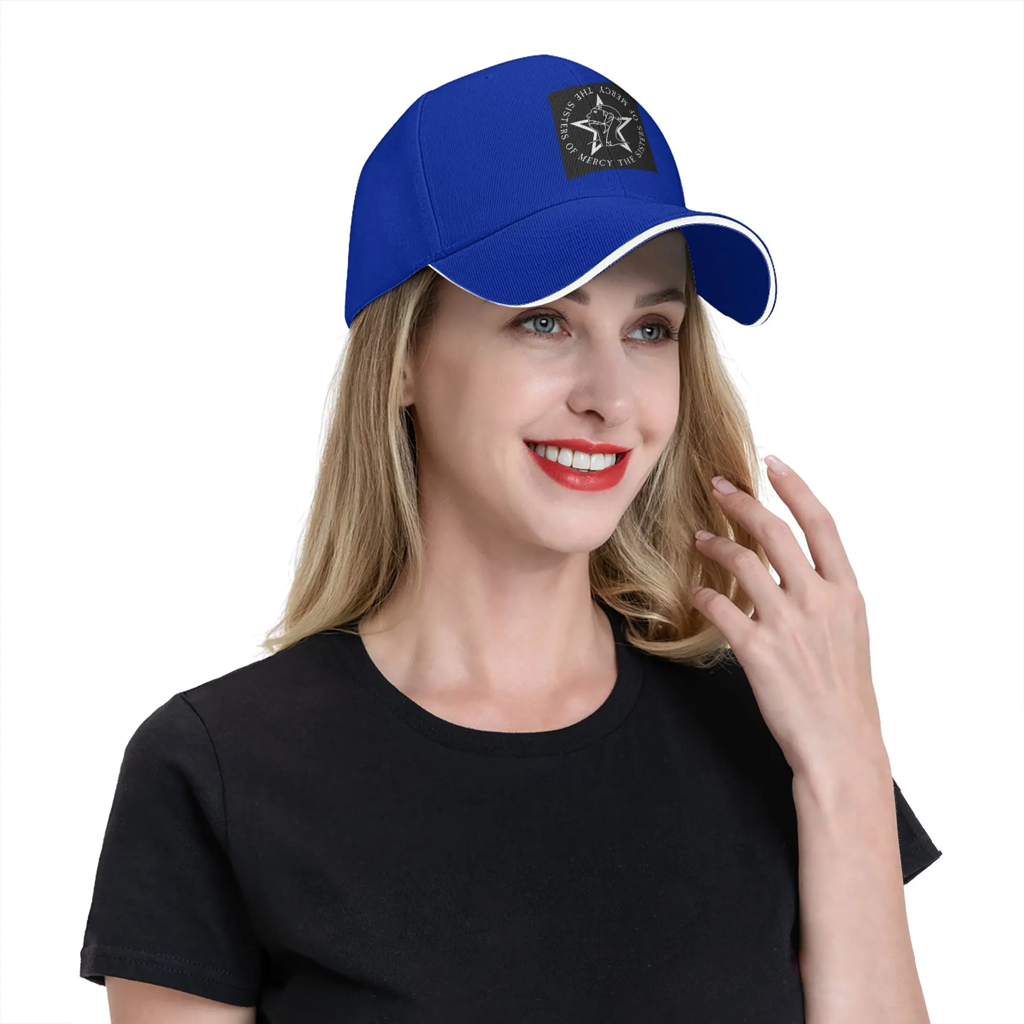 Round Text Logo Goth The Sisters Of Mercy Cap Baseball Caps Adjustable Hat Hip Hop Summer Unisex Baseball Hats Customizable
