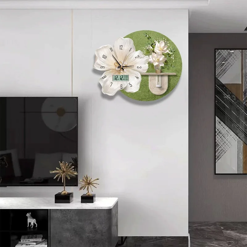 &Round Elegant Premium Wall Clocks Unique Upgrade Design Art Digital Wall Clock Living Room Horloge Murale Home Decor Items