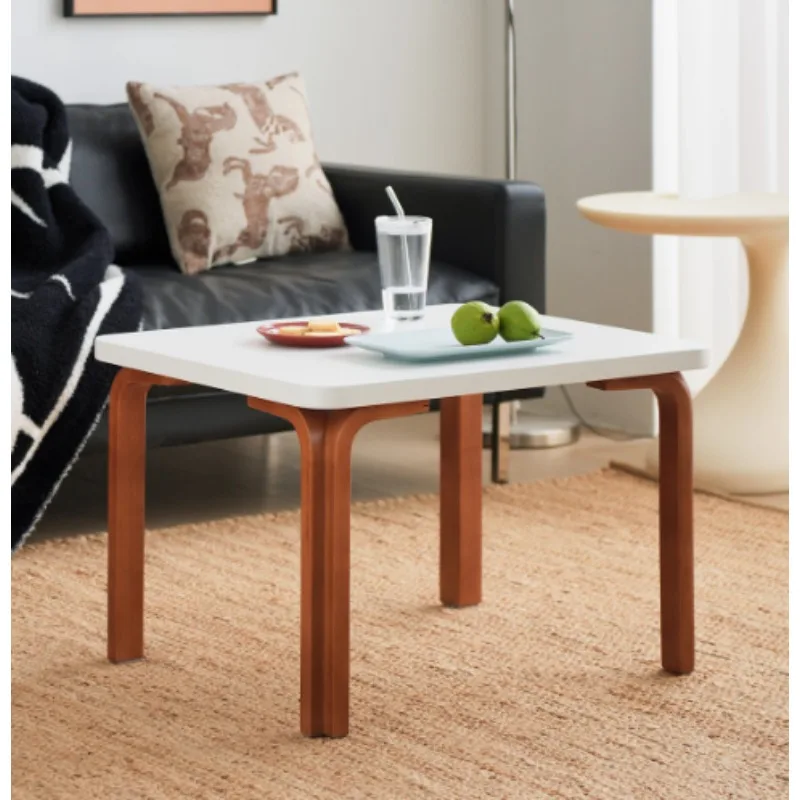 

Vintage Coffee Table Minimalist Home Small Table Living Room Furniture Sofa Side Table Fireproof Tabletop Beech Wood Legs