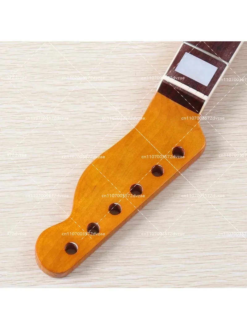 Neck 6 Strings 21 Grid Maple Folded Edge Yellow Bright Light Color Neck Redwood Fingerboard
