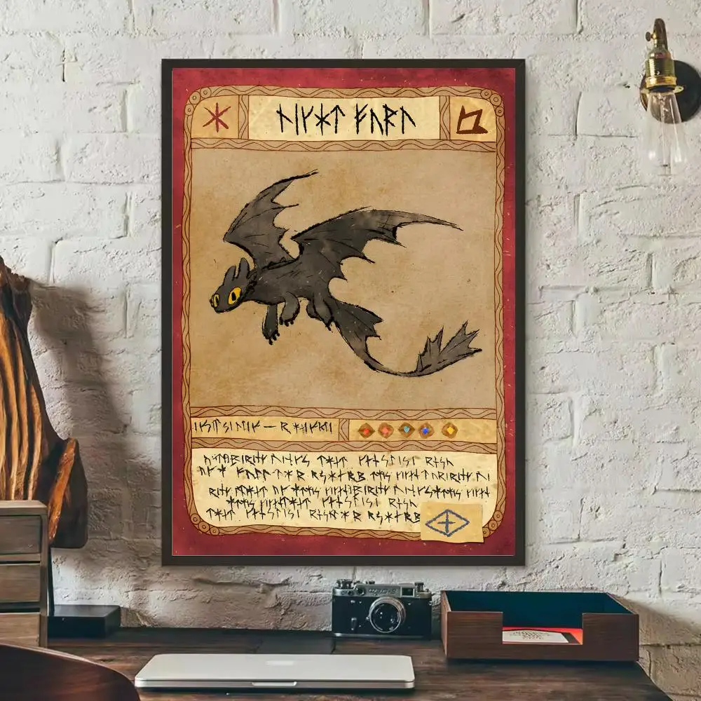 كيفية تدريب التنين الخاص بك ملصق ملصقات HD مقاوم للماء اللوحة جدار الفن لغرفة النوم غرفة المعيشة ديكور المنزل الديكور هدية