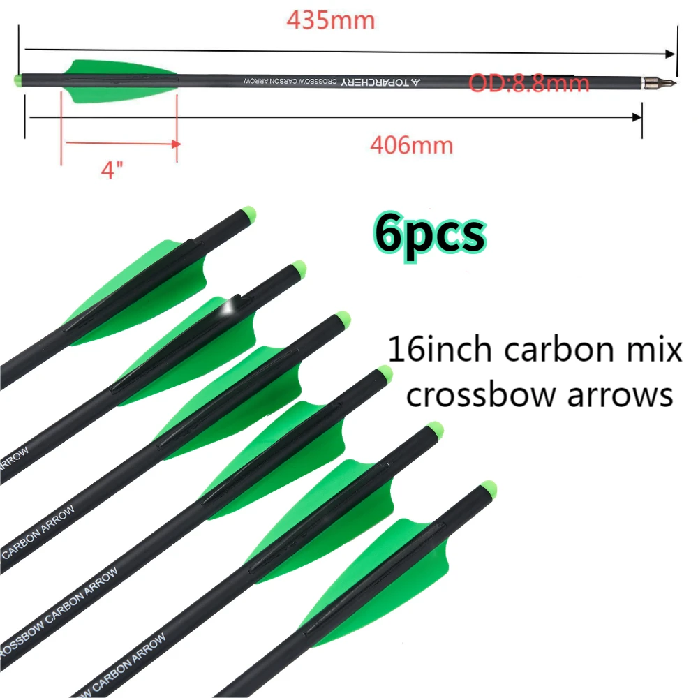 Boogschieten 16/18/20/22 Inch Kruisboogpijlen Carbon Pijl OD8.8mm met 125 grain verwisselbare pijlpunten Buiten Schiet Accessoires