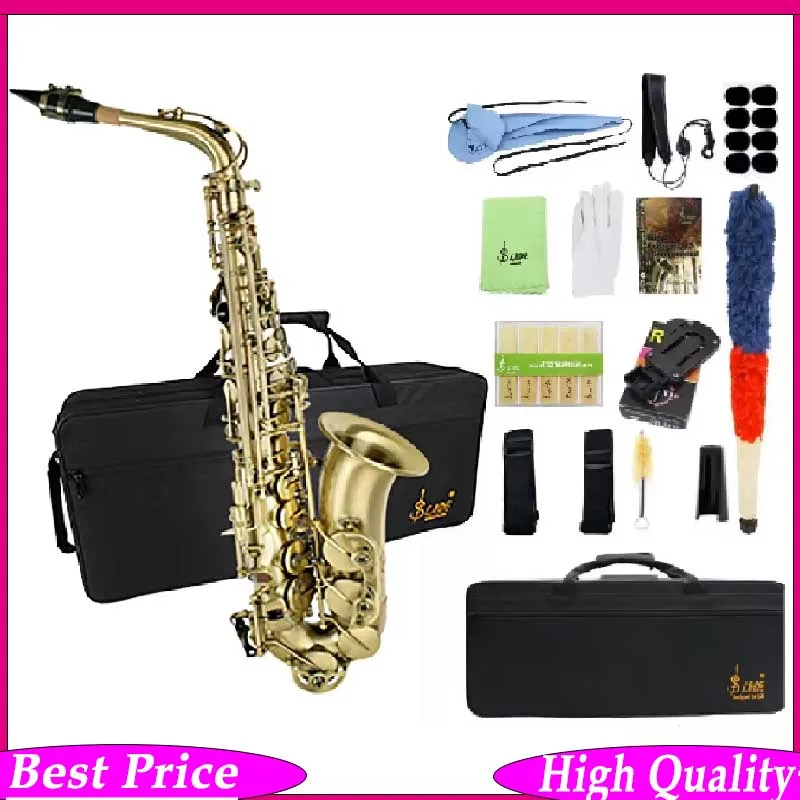 SLADE Alto Saxophone Eb E Flat Qing Fanggu Alto Saxophone Bronze Tube Body Sax with Carrying Case Reeds Gloves Cleaning Cloth