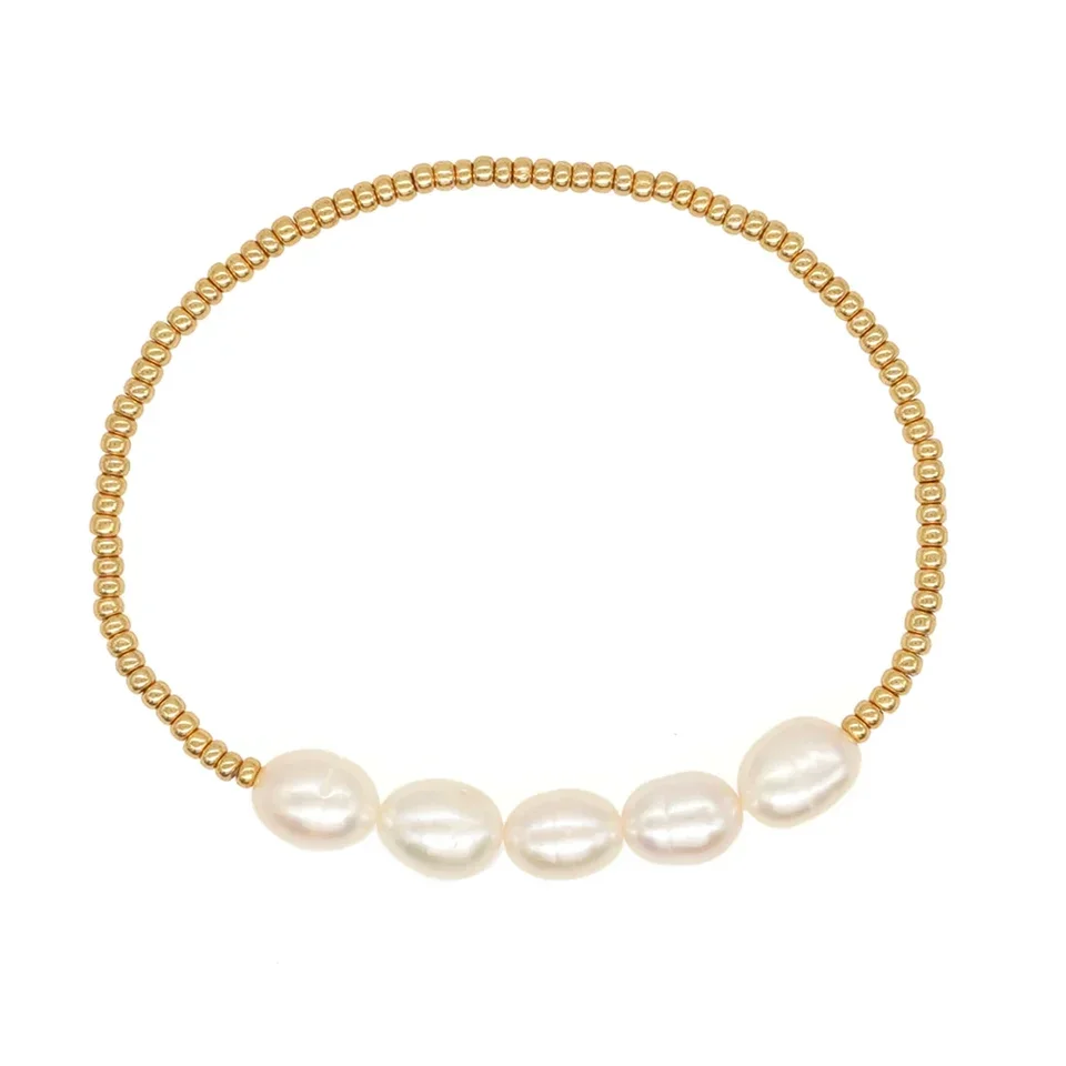 

Natural Pearl Bracelet Set for Women Gold Plated Miyuki Beaded Pulseras