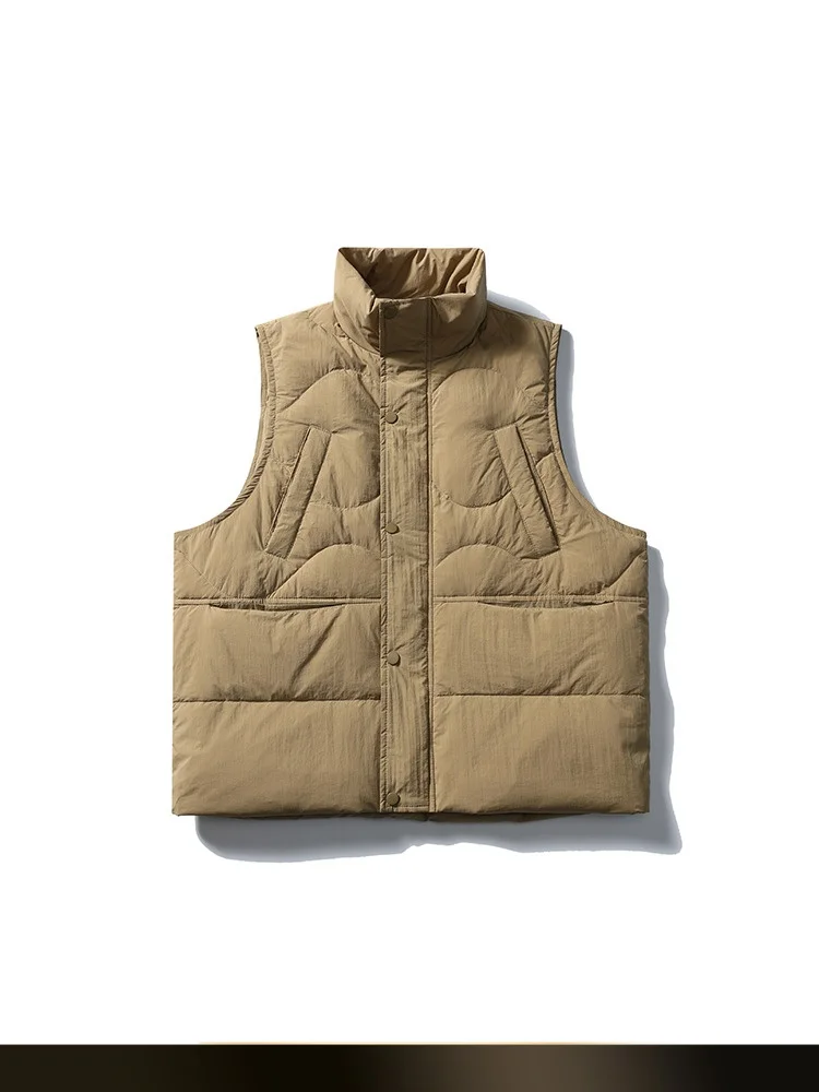 

American Retro Pure Color down Jaet Loose Casual Warm Stand Collar Duling Coat for Youth Winter New Sle Outerwear