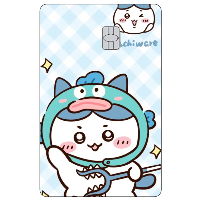 ملصق جلدي لبطاقة الائتمان الكرتونية Kawaii Hachiware Usagi ملصقات غير لامعة مناسبة لبطاقات بنك VISA وبطاقات IC المغناطيسية الأخرى