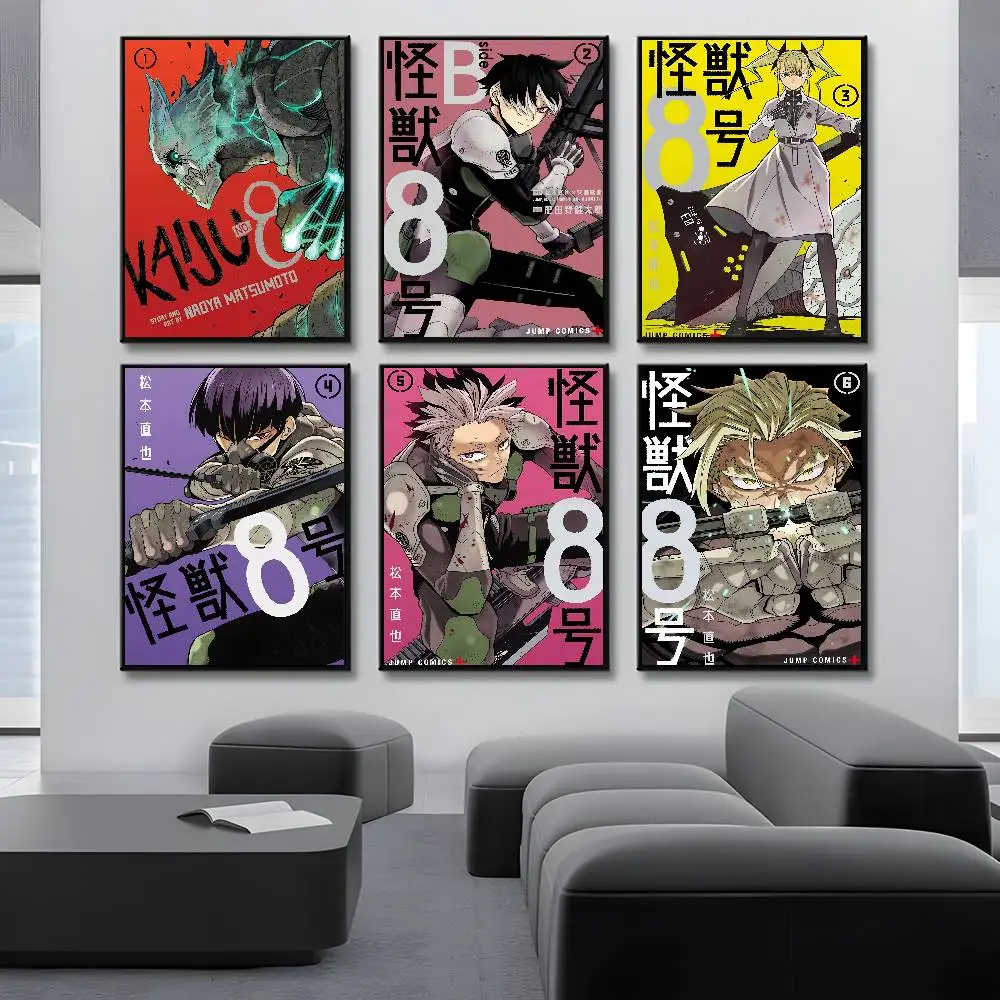 Anime K-Kaiju No.8 Poster Waterproof Vintage Movie Posters High Quality Wall Art Print For Room Decor Gift