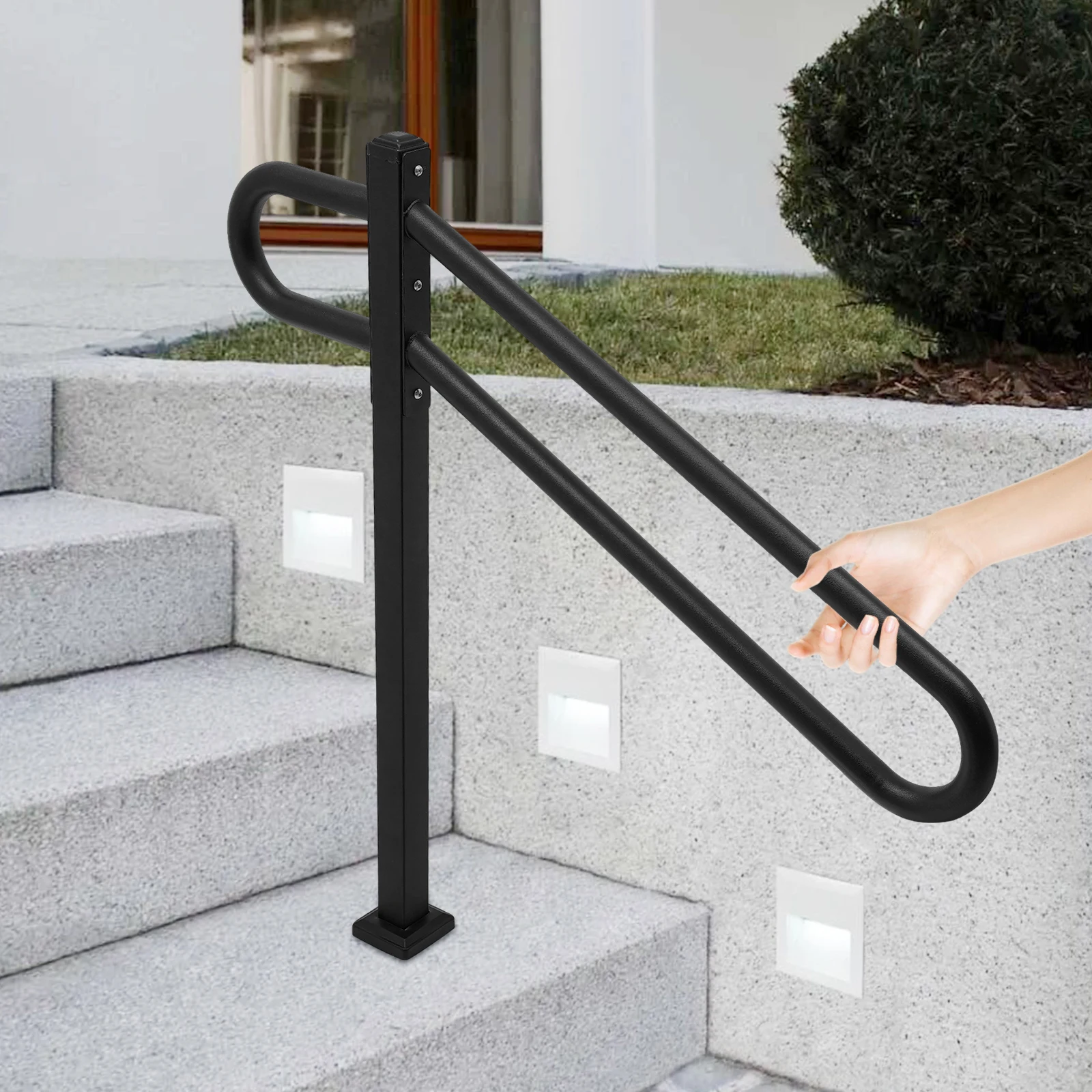 

High-Load Outdoor Safety Handrail (661.39Lbs) - 1.5mm Thick Tubes+Sturdy Structure, Prevents Slipping In Rain/Snow