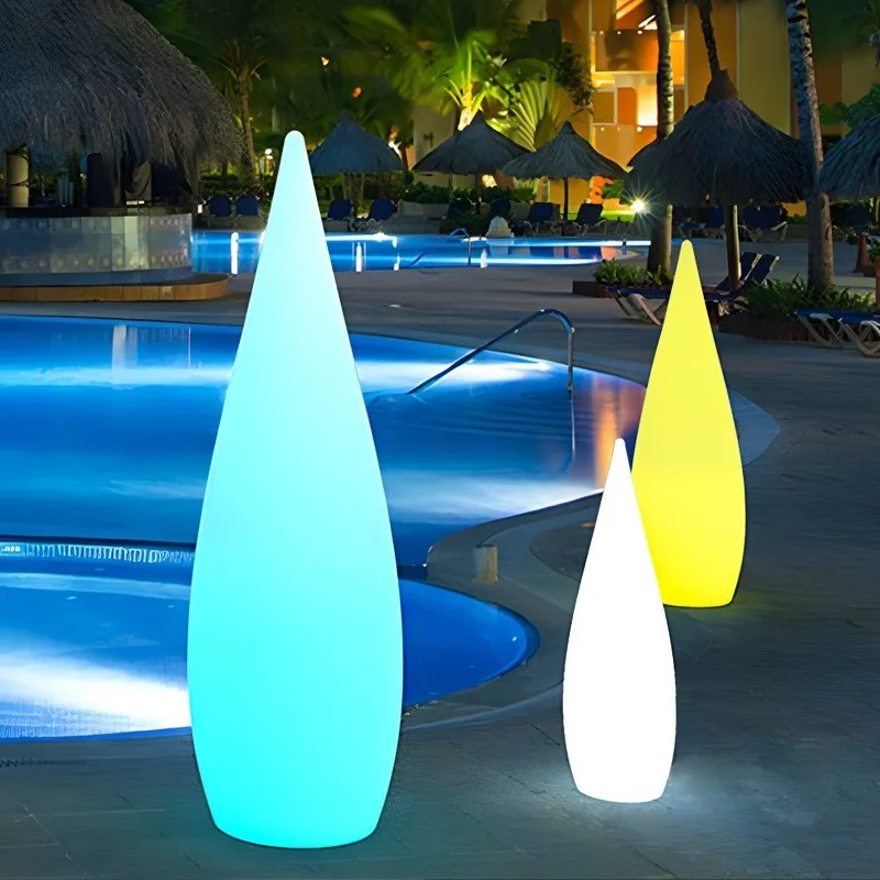 مقاوم للماء في الهواء الطلق مصباح أرضي للمناظر الطبيعية تصميم قطرة الماء الإبداعية للتسوق مول فندق فناء فيلا بارك ديكور