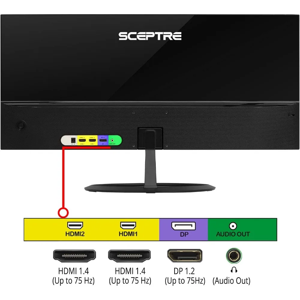 30-Class 29-inch IPS UltraWide Monitor 2560 x 1080 HDMI DisplayPort 119% sRGB up to 300 Lux Build-in Speakers, Machine Black