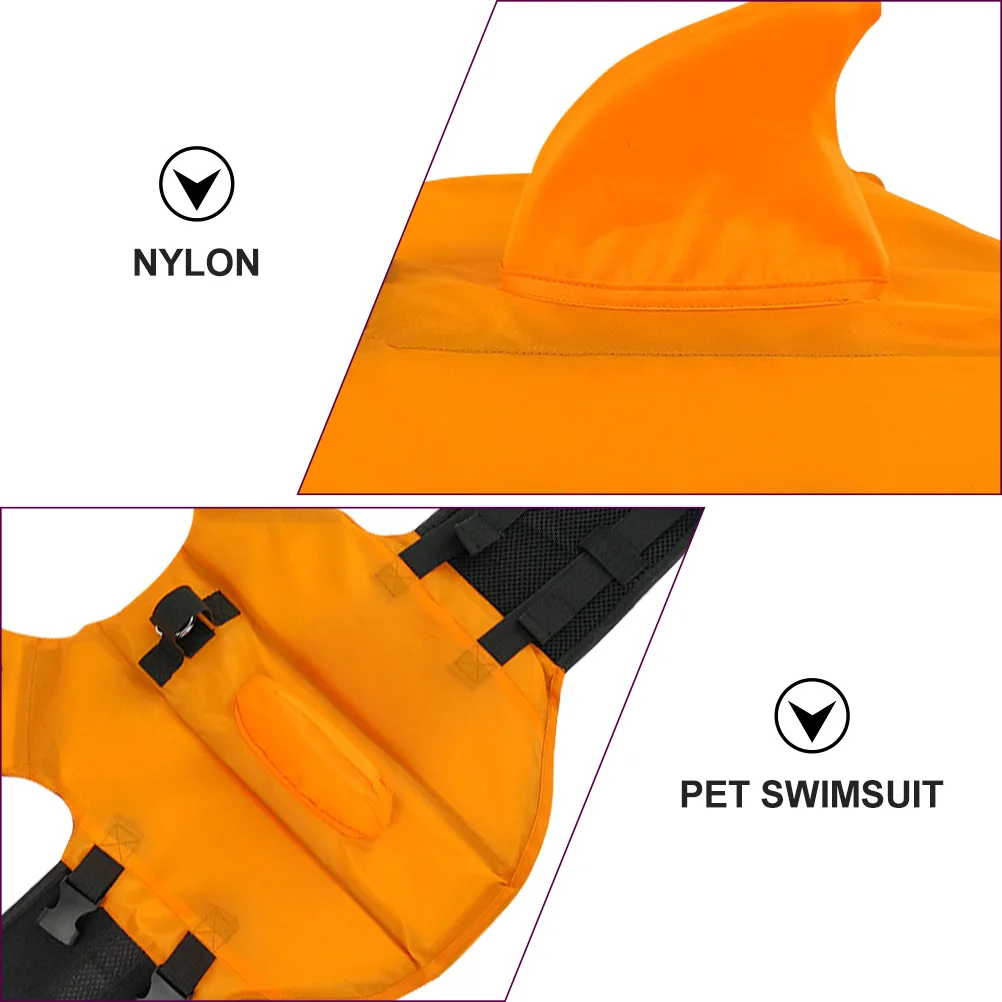 

Shark Fin Swimsuit Dog Float Jacket Clothing Clothes for Costumes Pets Floating Vest Adjustable