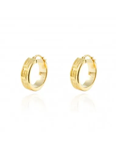 Earrings women 18k gold hoops Greca 18x6mm