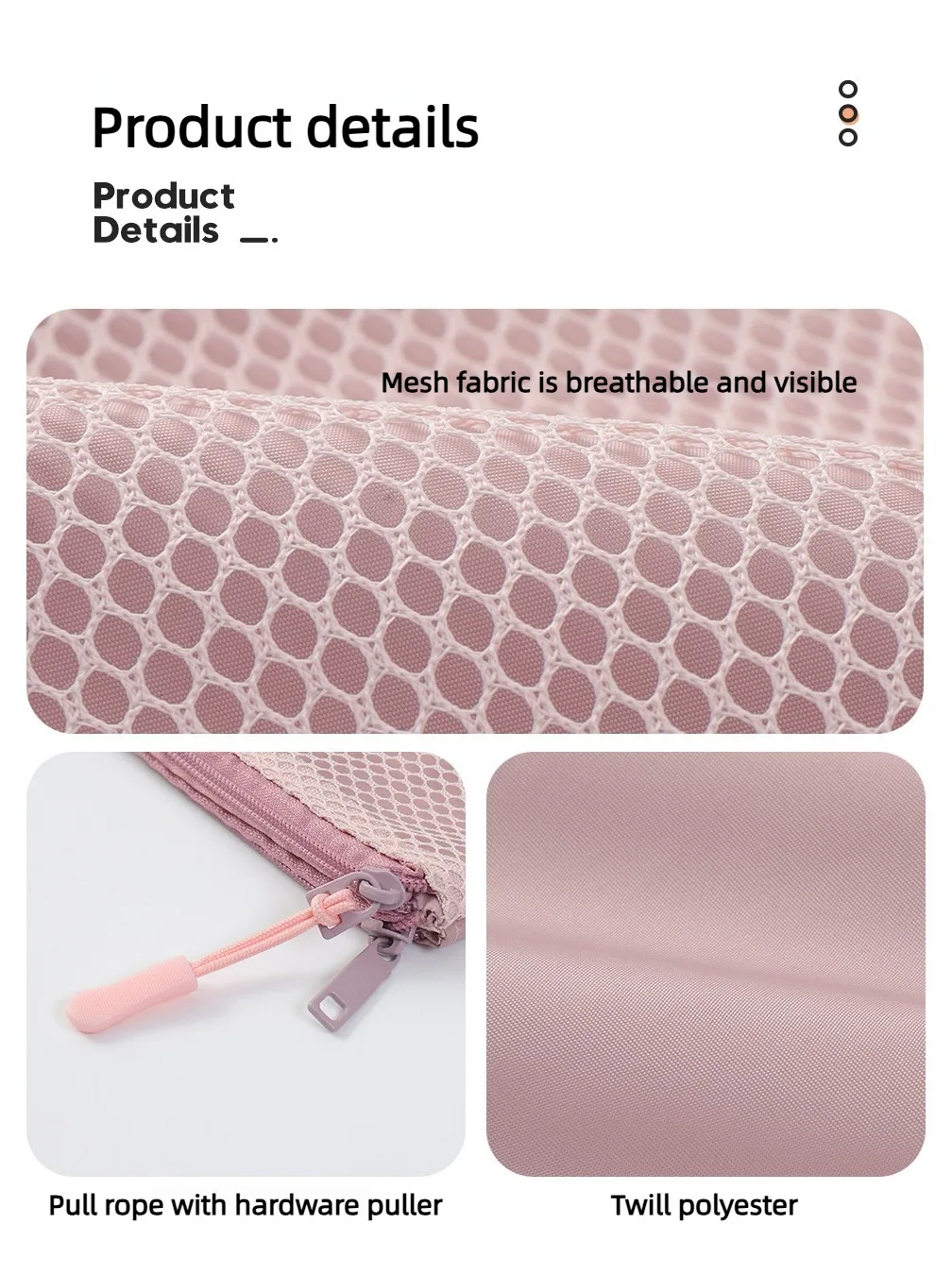 Mesh-Tech-Organizer-Tasche mit Doppelreißverschluss aus Polyester für Kabel, Ladegeräte, tragbare Reise-Make-up-Aufbewahrungstasche für den Heimgebrauch – Detail 10