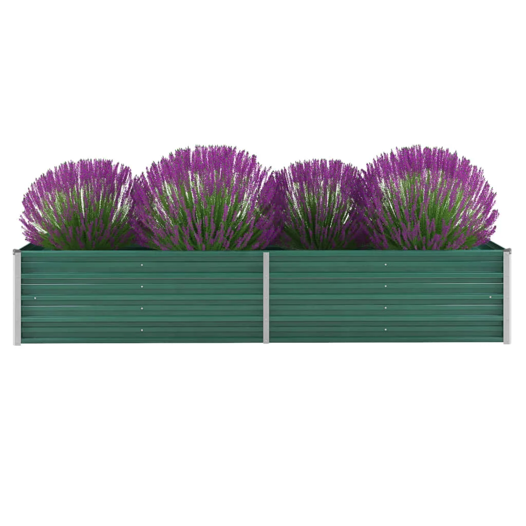 vidaXL Canteiro elevado de jardim aço galvanizado 240x80x45 cm verde