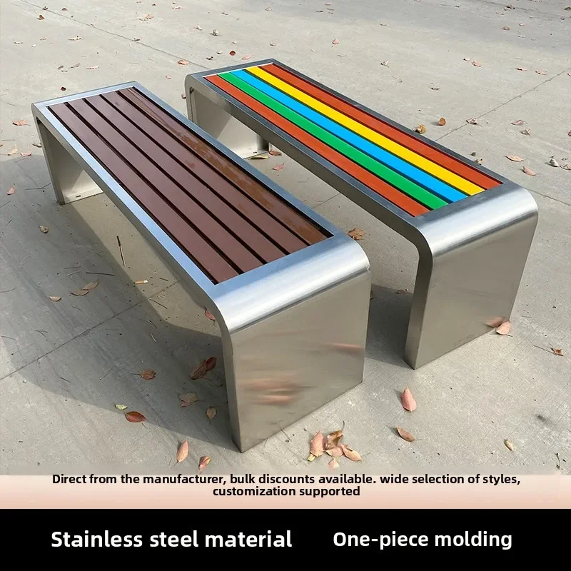 Park benches outdoor benches, wrought iron, anti-corrosion plastic wood stools shopping mall public seating outdoor rest benches