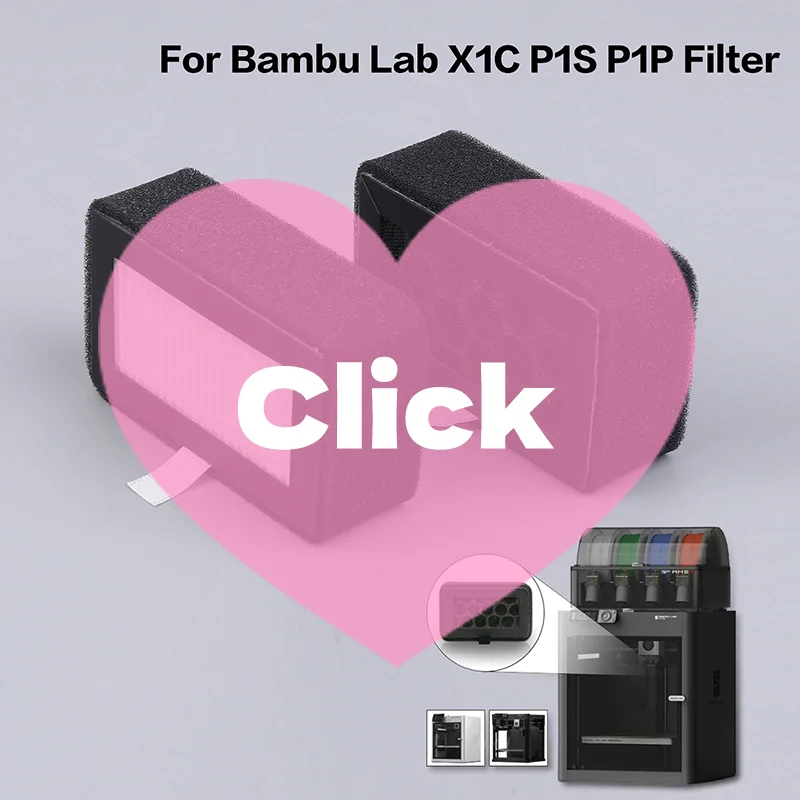

1/2/3Pcs Upgrade For Bambu Lab X1C P1S P1P Filter HEPA 13 + Activated Carbon Combo Air Filter Ultra Replacement