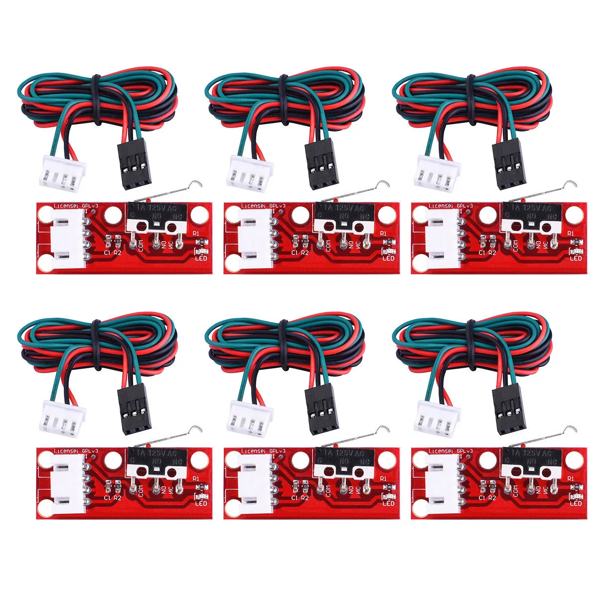 6 Stück mechanischer Endschalter 22awg Kupferdraht 80 Grad Temperaturrampen 1,4 3D-Drucker mechanischer Endanschlag
