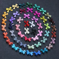 Choose The Color 50PCS MIX Rainbow Bowknot Colored Enameled Bow Charm Pendant Connector 11mmX16mm E-6 (No37-51)