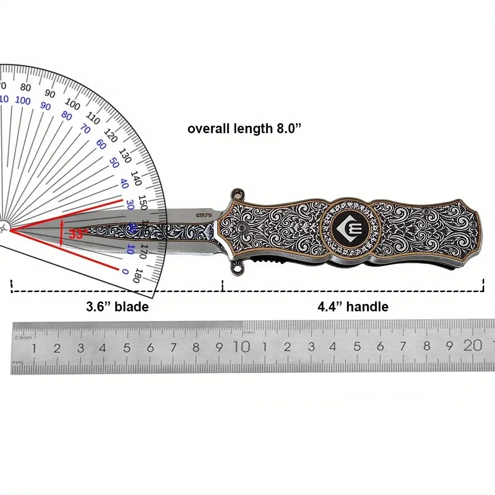 1pc Stainless Steel Military Tactical Knife, EDC Pocket Knife, Self-Defense, Very Suitable for Hiking, Camping, Fishing, Knife