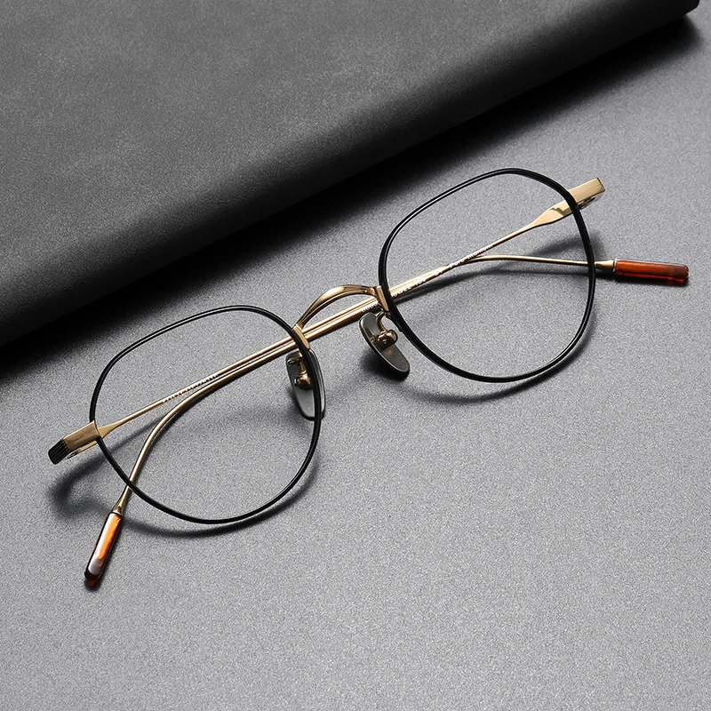 

Oval Myopia Glasses Women Male Titanium Vintage Black Gold Blue Prescription Eyeglasses for Men Anti Blue Light Reading Glasses
