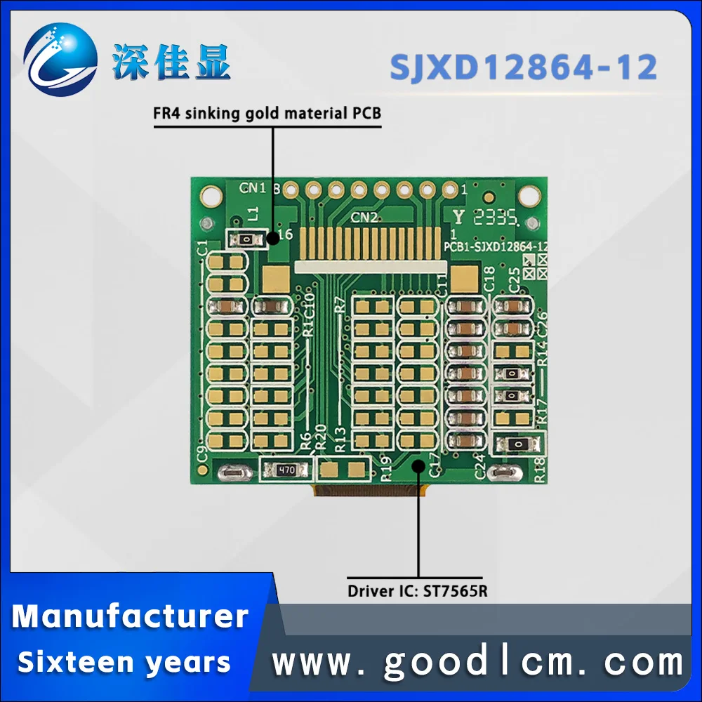 SPI/serial COG 128*64 JXD12864-12 layar LCD matriks titik grafis FSTN cahaya putih positif instrumen tangan tampilan LCD ST7565R