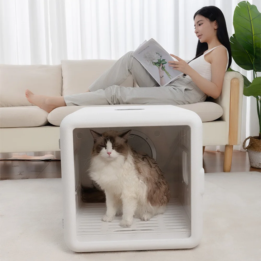 Double sterilization intelligent drying box for cat bathing, hair blowing and drying