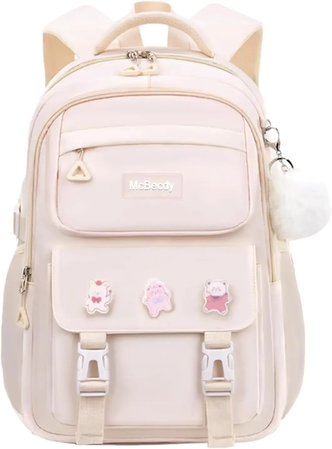 Школьные рюкзаки для девочек, сумка для книг для учащихся начальной школы, большие повседневные школьные рюкзаки для девочек-подростков (белые)