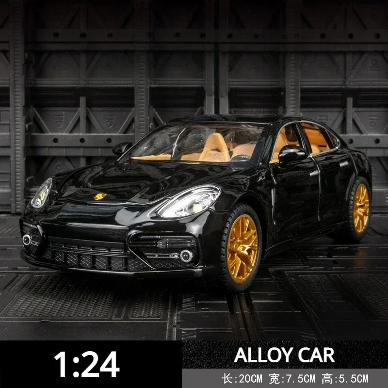 1:24 Panamera Sports Car Simulation Diecast Metal Alloy Model Car Sound Light Pull Back Collection Kids Toy Gifts