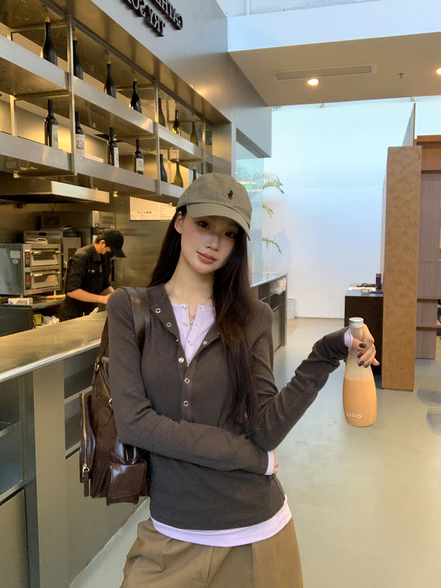 

Slim Fit Long Sve Base irt Women's Faionable American Sle T-irt Inner Wear Layered Look Winter Season Ladies Top