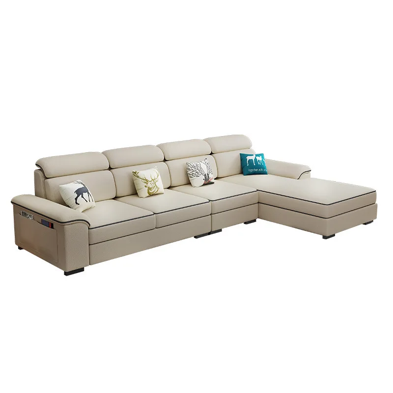 

small apartment simple modern European Internet celebrity corner sofa living room furniture leave-in L type
