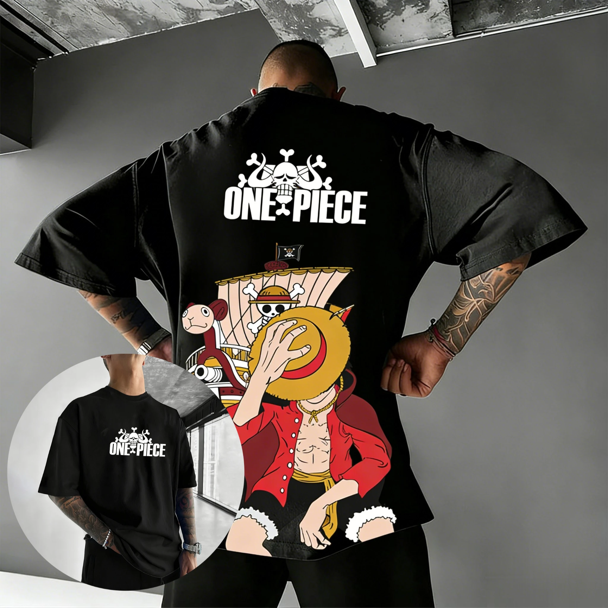 

One Piece Luffy Anime Men's TShirt Short Sleeve Tee 2026 Summer Streetwear Graphic Print Casual Tops Y2k Clothes Family Matching