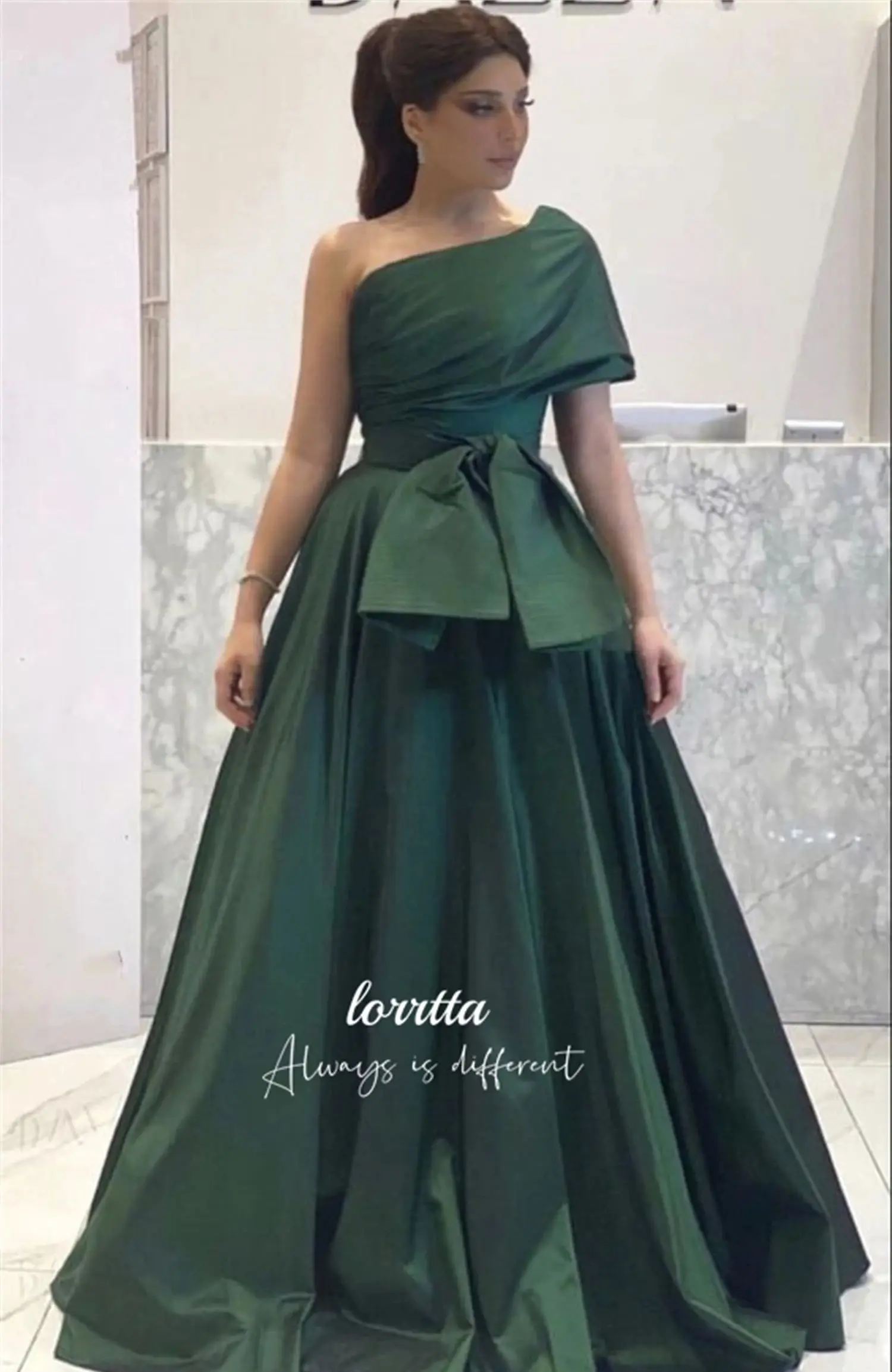 Lorrtta Ball Gown One Shoulder Sleeve Eid Dress Line A Elegant Party Dresses 2024 for Wedding Robe De Soiree Femmes Evening Prom