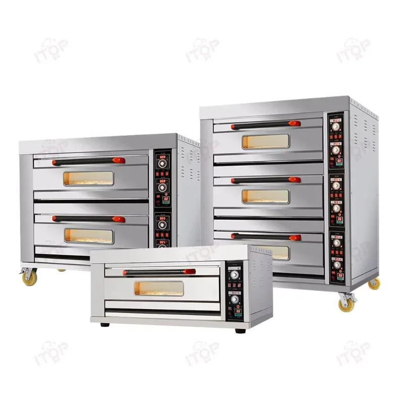 Multi-layer Heavy Duty Commercial Gas Pizza Oven High Efficiency Large Size Bakery Baking Equipment for Restaurant Pizzeria