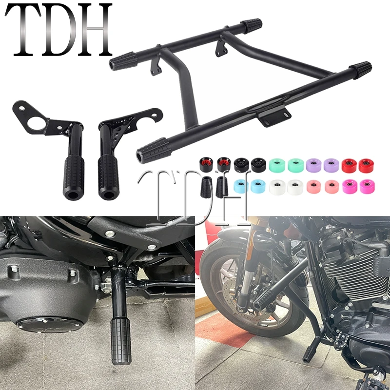 

Motorcycle Rear Passenger Crash Bars Slider Front Engine Falling Protector Guard For Harley Softail Low Rider ST FXLRST 2022-23