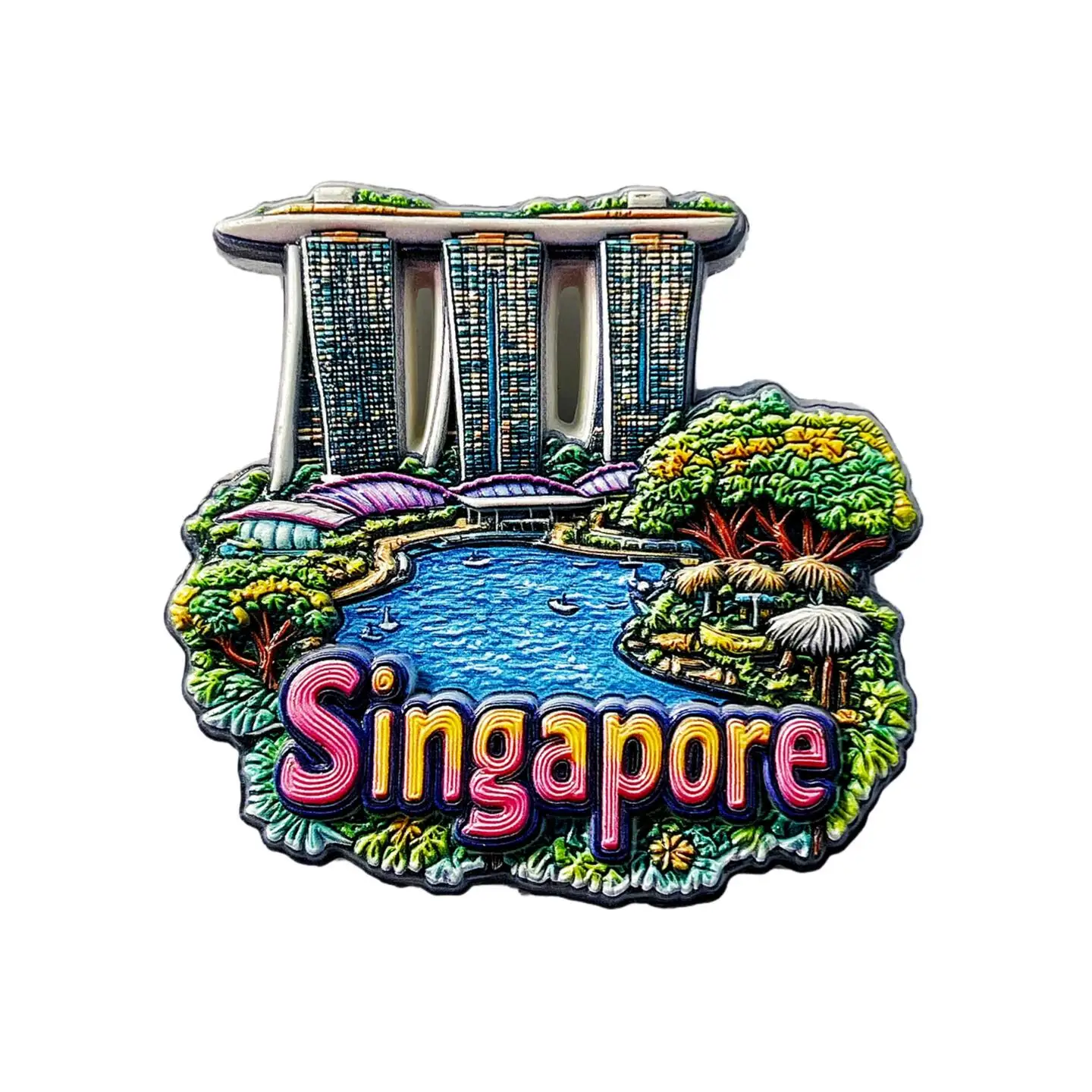 Southeast Asia Lion City Singapore Travel Souvenir Creative Landmark Merlion Decoration Magnetic Refrigerator Sticker