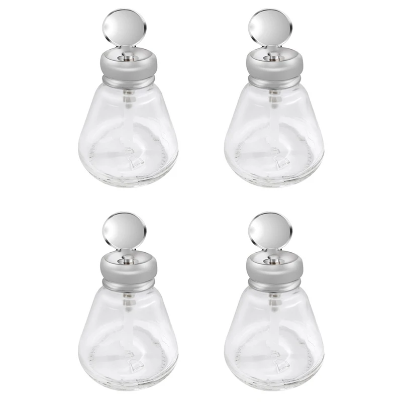 

X17A 2025 NEW-4X Empty Nail Polish Makeup Remover Pump Dispenser Glass Push Down Press Bottle