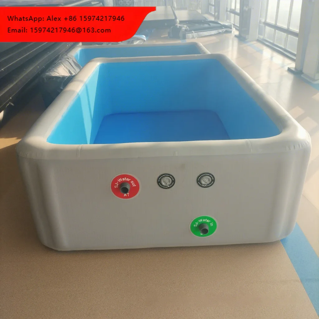 2026 NEW Wholesale 6 Person Square Inflatable Swimming Pool PVC Drop Stitch High Quality Summer Outdoor Inflatable Pool