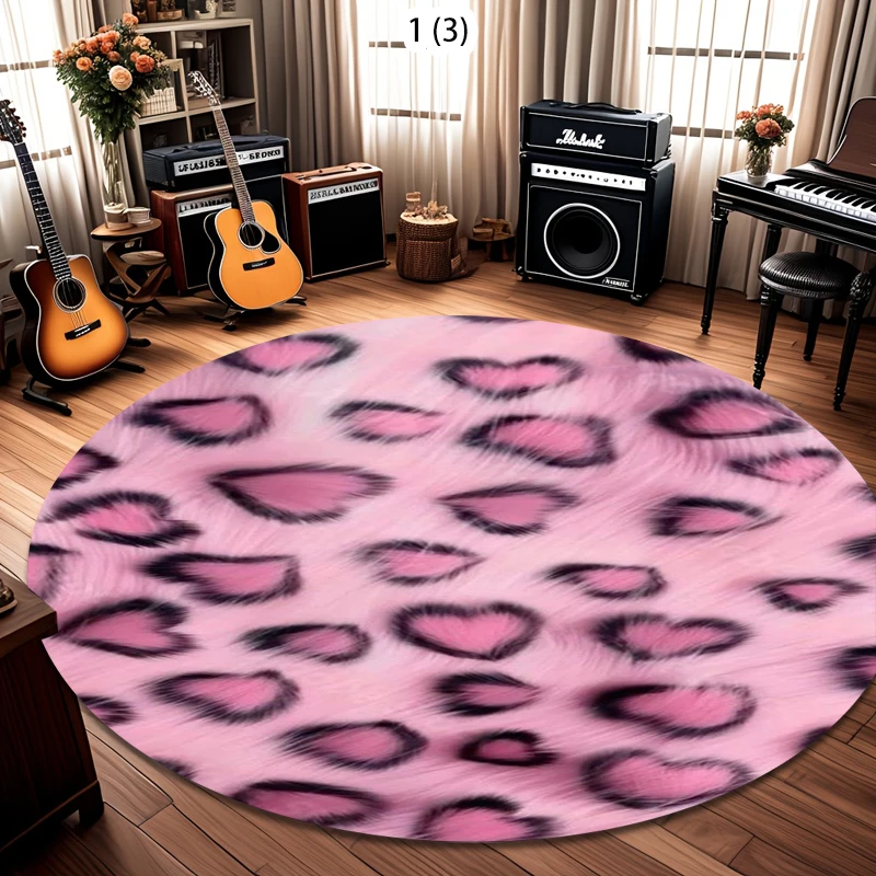 

Розовые круглые ковры для дивана, нескользящие коврики для стульев, напольные коврики для дома, детский игровой коврик, для гостиной, спальни, легко чистится, подарок