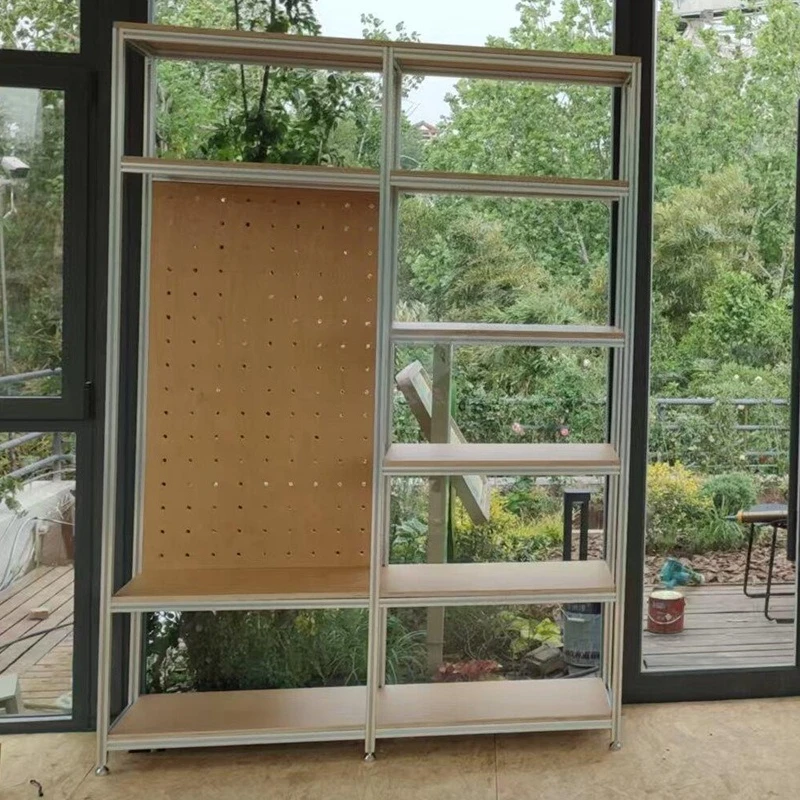 

Выставочный просмотр из алюминиевого профиля, океанская панель, креативная выставочная стойка с отверстиями, многослойная полка от пола до потолка