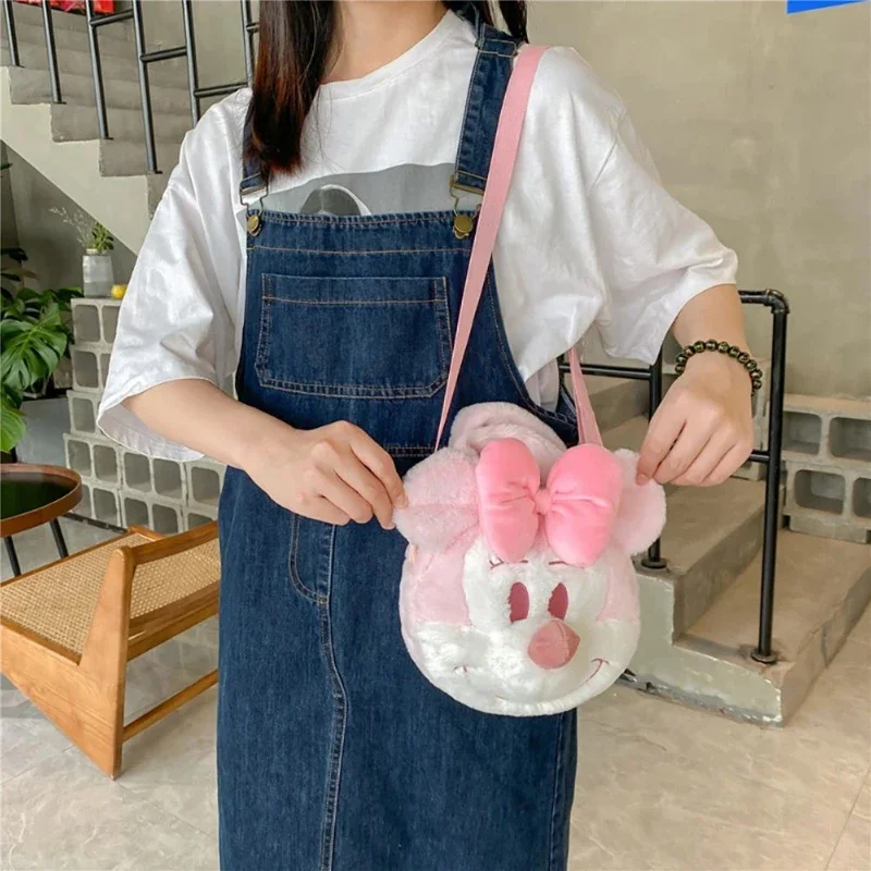 Cartoon Cute Mickey Minnie Mouse Plush Toy Shoulder Bag Messenger Bag Kawaii Soft Stuffed Plush Handbag Cute Girl Gift