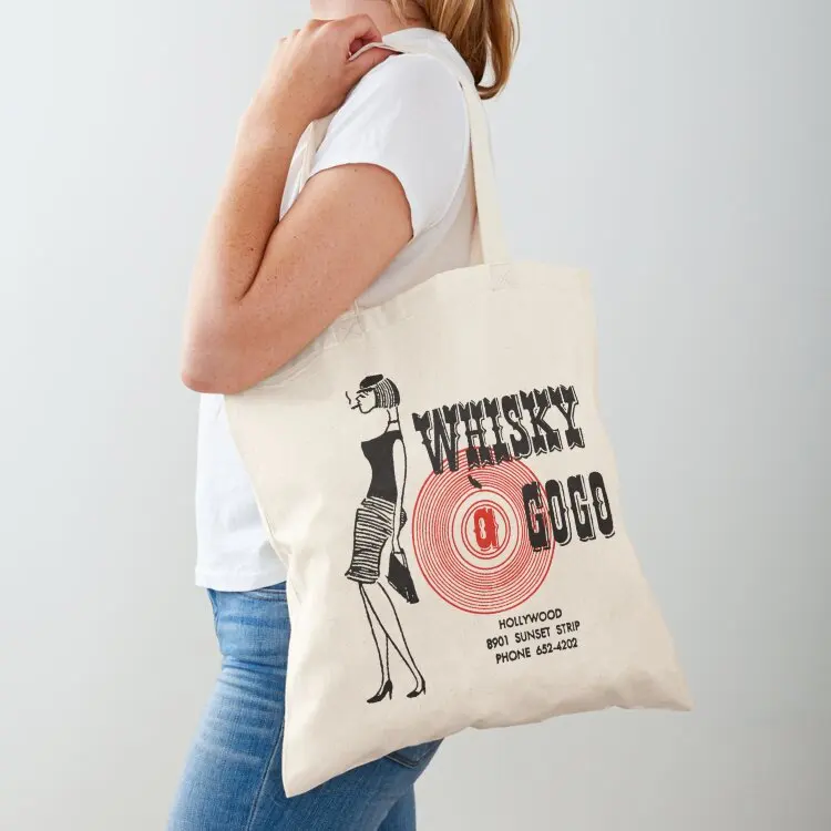 Whisky A Go-Go Vintage Poster Restoration Digital Painting Retro Band Gig Tote Bag