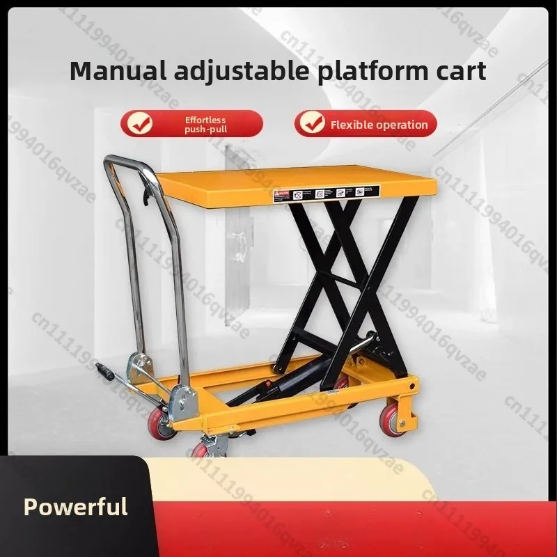 Manual Hydraulic Lift Platform Car Scissor Fork Table Flat Moving Trolley Hand Push Moving Lift