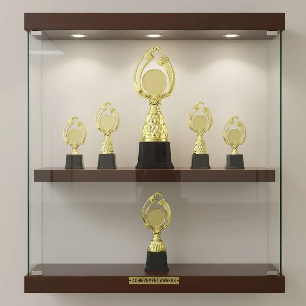 21/24/27/29 CM Trophy Cup Plastic Material Custom-Made Trophy Decoration Creative Design Black Base Competition Trophy