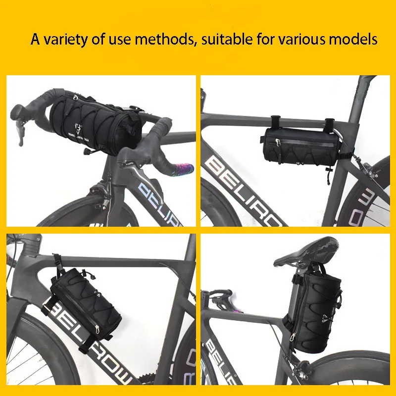 2L 5L Bike Handlebar Bag, Bicycle Front Bag Shoulder Bag Storage Bag with Shoulder Strap for Road Mountain Bike Cycling Travel