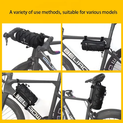 Imagen 2 del producto Bolsa para manillar de bicicleta de 2L y 5L, bolsa frontal para bicicleta, bolsa de hombro, bolsa de almacenamiento con correa para el hombro para viajes en bicicleta de montaña y carretera