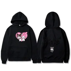 Sanrio Hello Kitty Cartoon Hooded Hoodie Casual Y2k Pullover Plush Sweatshirts Autumn and Winter Fashion Couple Tops